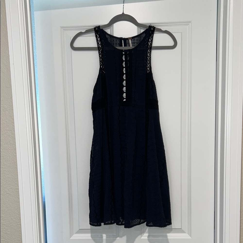 Elegant Navy Lace Dress Free People